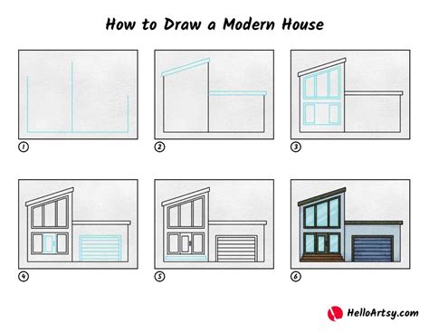 How to Draw a Modern House .